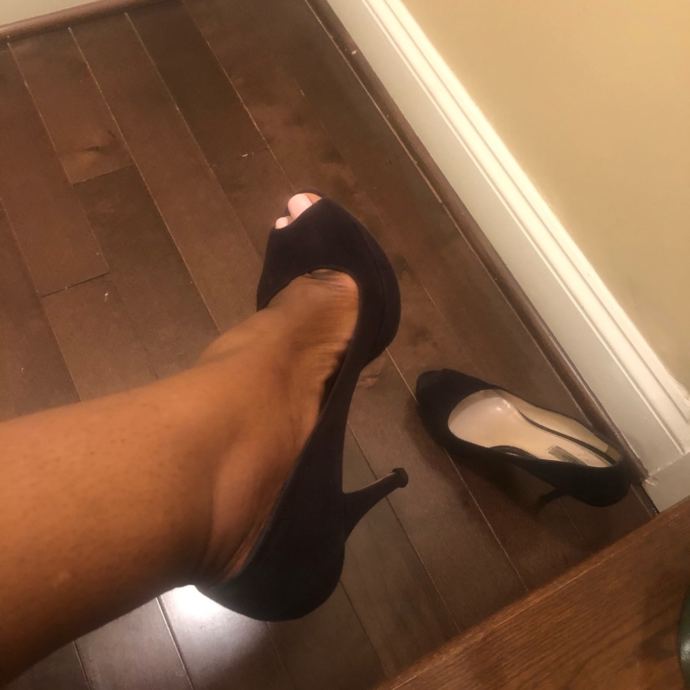 Purple Peep Toe Prada Pumps
